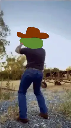 Pepe the Frog cowboy dancing