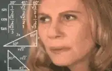 Woman looking confused at math formulas