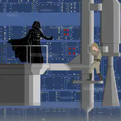 Darth Vader and Luke Skywalker pixel art