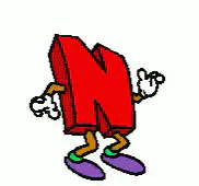 Cartoon Letter N Dancing