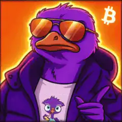 Purple duck laser eyes bitcoin