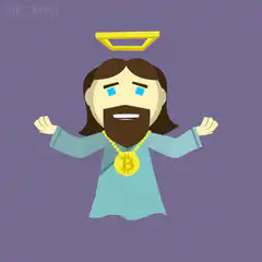 Jesus with Bitcoin necklace