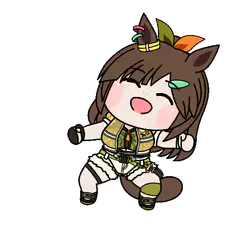 Chibi horse girl dancing happily