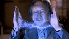 Man with lightning between hands