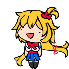 Chibi anime girl spinning around