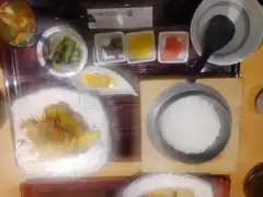 Japanese set meal with rice and side dishes