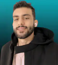 Man with smoke effect and background color change
