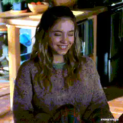 Sydney Sweeney smiling and laughing