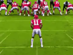 Kansas City Chiefs player celebrating on field