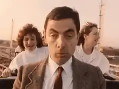 Mr Bean on a roller coaster