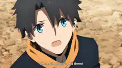 anime boy falls into sand