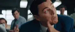 Leonardo DiCaprio thinking face