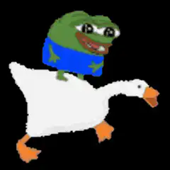 Pepe riding a goose