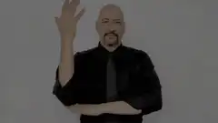 Man raising hand to vote