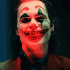 Joker laughing with color shifts