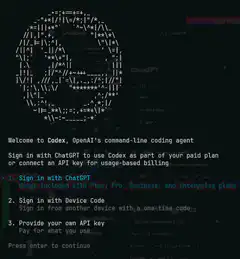 Codex CLI welcome screen