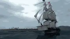 3D pirate ship sailing on ocean
