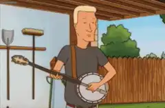 Bob Belcher playing banjo