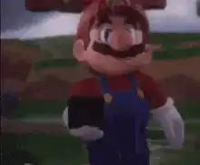 Mario takes a selfie and gets hit by a shell