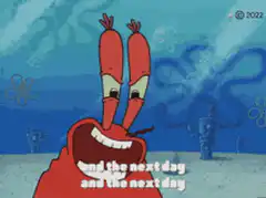 Mr. Krabs laughing maniacally