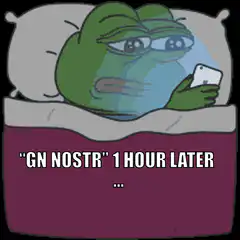 Pepe in bed scrolling phone