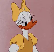 Daisy Duck shrugging