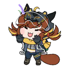 Chibi character waving happily
