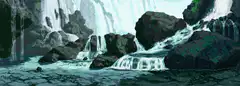 animated waterfall scene