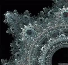 Teal fractal spiral zoom