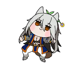 chibi fox character dancing