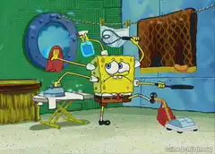 Spongebob doing chores