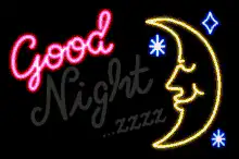 Good Night neon sign animation