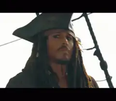 Jack Sparrow looks around suspiciously