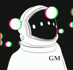 Astronaut with floating orbs and changing background