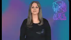 Woman signing ASL word GOLD