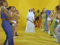 Jesus dances with cheerleaders