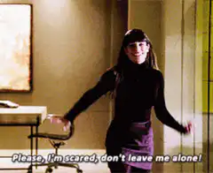 Girl pleading don't leave me alone