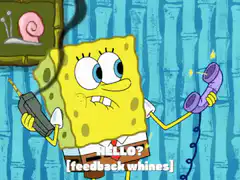 SpongeBob holding phone and drill