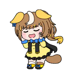 chibi girl blushing and laughing