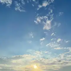Sunset sky with scattered clouds
