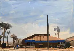Painted building explodes
