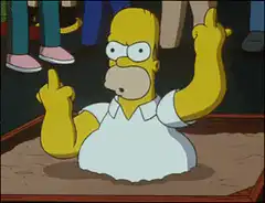 Homer Simpson giving the finger