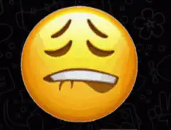 Sad emoji with sparkles