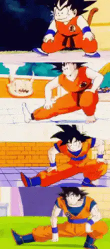 Goku aging through four stages