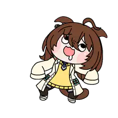 Chibi girl drooling and wiggling