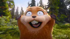 3D animated squirrel waving hello