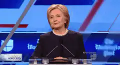 Hillary Clinton smirks at debate