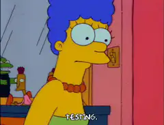 Marge Simpson testing microphone