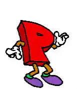Cartoon Letter P Dancing