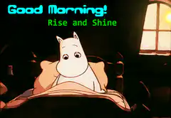Moomin waking up and yawning